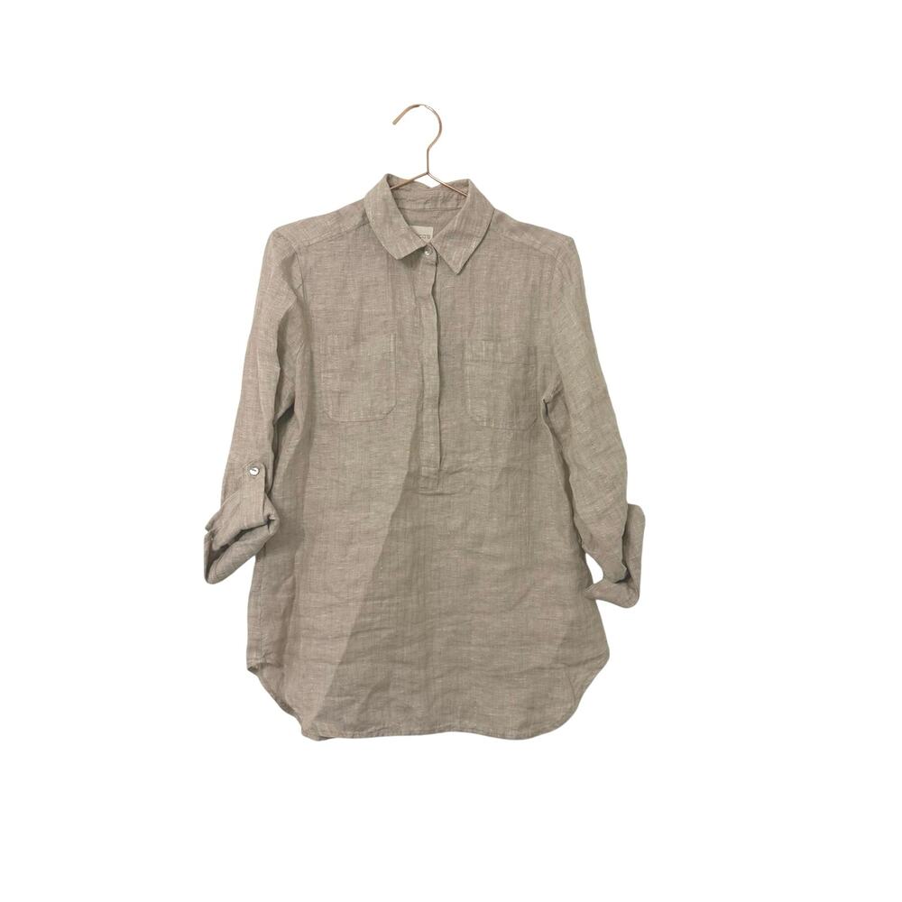Chico's Light Taupe Linen tunic Shirt
